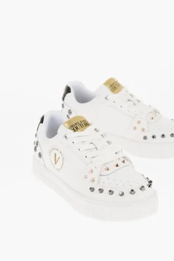 JEANS COUTURE Sneakers Basse COURT 88 in Pelle Martellata con Borchie>Versace Hot