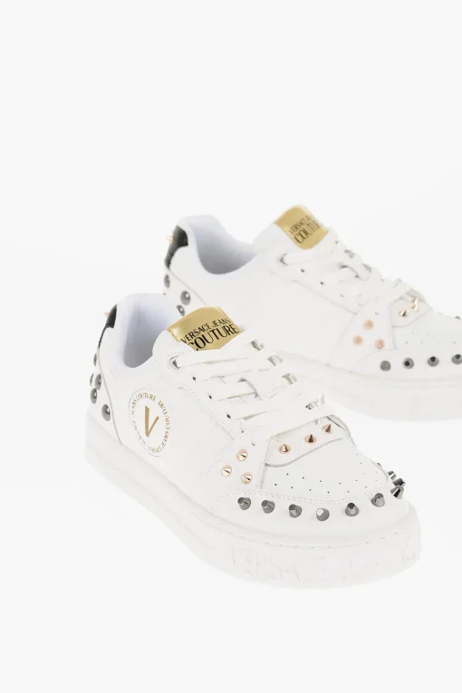 JEANS COUTURE Sneakers Basse COURT 88 in Pelle Martellata con Borchie>Versace Hot