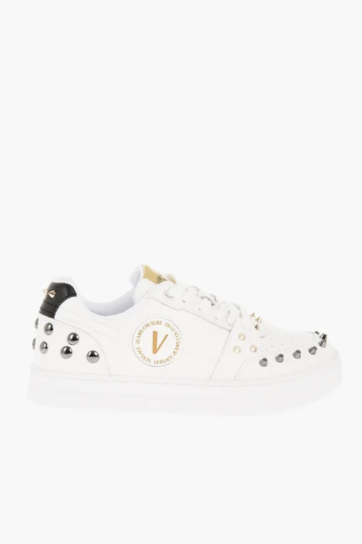 JEANS COUTURE Sneakers Basse COURT 88 in Pelle Martellata con Borchie>Versace Hot