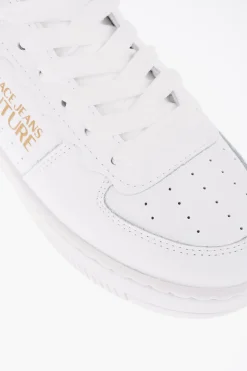 JEANS COUTURE Sneakers Basse MEYSSA in Pelle con Dettaglio Logo Glitter></noscript>Versace Fashion
