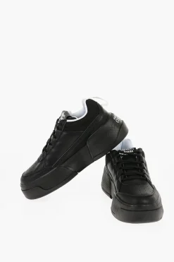JEANS COUTURE Sneakers Basse RAVEWING in Pelle e Tessuto con Platform 6cm>Versace Fashion