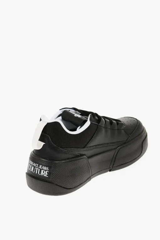 JEANS COUTURE Sneakers Basse RAVEWING in Pelle e Tessuto con Platform 6cm>Versace Fashion