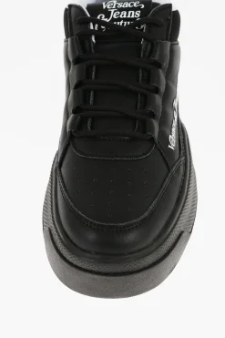 JEANS COUTURE Sneakers Basse RAVEWING in Pelle e Tessuto con Platform 6cm></noscript>Versace Fashion