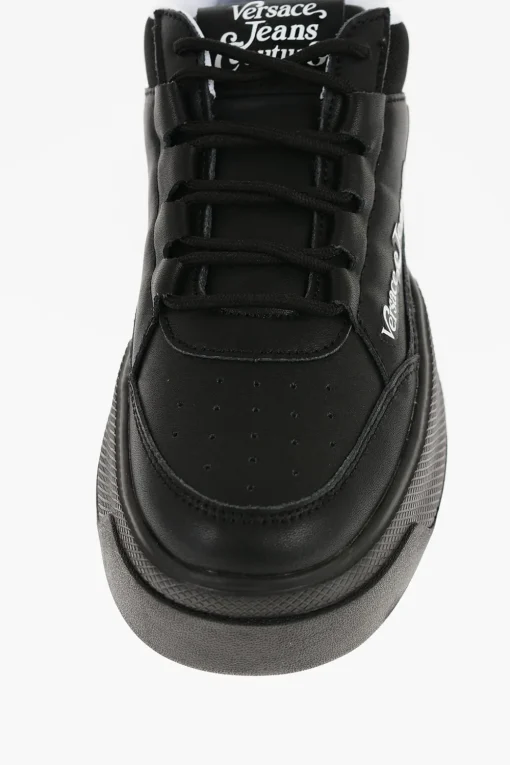 JEANS COUTURE Sneakers Basse RAVEWING in Pelle e Tessuto con Platform 6cm>Versace Fashion