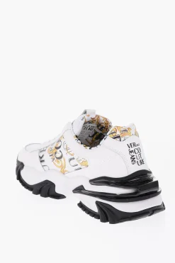 Hot JEANS COUTURE Sneakers Basse In Pelle con Dettaglio Barocco 6cm Uomo Sneaker