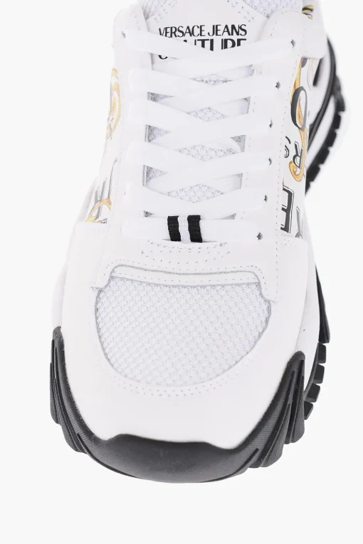 Hot JEANS COUTURE Sneakers Basse In Pelle con Dettaglio Barocco 6cm Uomo Sneaker