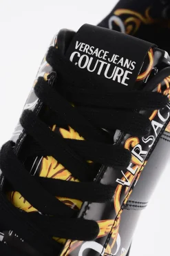JEANS COUTURE Sneakers Basse BROOKLYN in Pelle Lucida con Motivo Barocco></noscript>Versace Online
