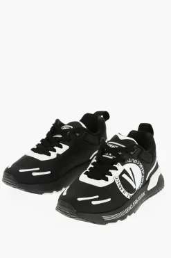 JEANS COUTURE Sneakers Basse DYNAMIC in Tessuto con Dettagli a Contrasto>Versace Discount