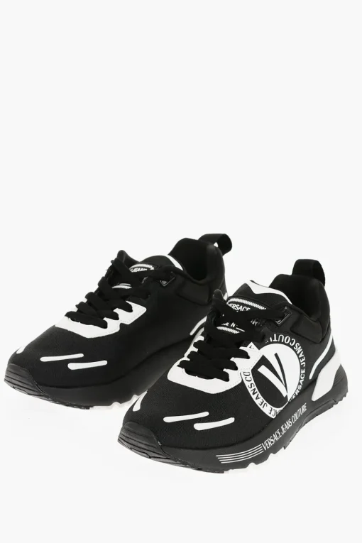 JEANS COUTURE Sneakers Basse DYNAMIC in Tessuto con Dettagli a Contrasto>Versace Discount