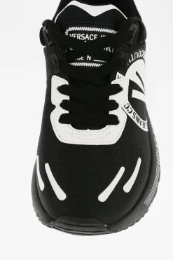 JEANS COUTURE Sneakers Basse DYNAMIC in Tessuto con Dettagli a Contrasto></noscript>Versace Discount