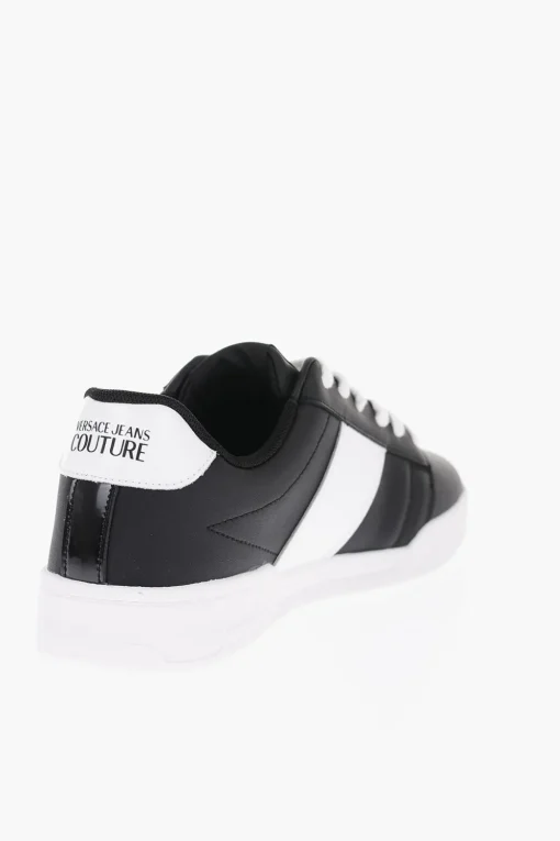 New JEANS COUTURE Sneakers Basse BROOKLYN Bicolore in Pelle con Logo in Rilievo Uomo Sneaker