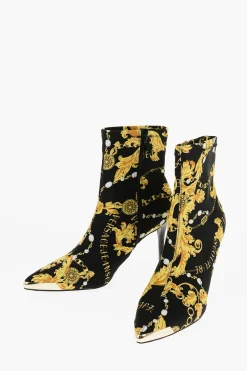 JEANS COUTURE Stivaletti Sock SCARLETT Point Toe con Stampa Barocca Tacco 9cm>Versace Online