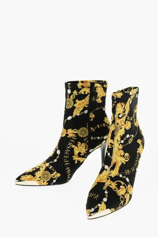 JEANS COUTURE Stivaletti Sock SCARLETT Point Toe con Stampa Barocca Tacco 9cm>Versace Online