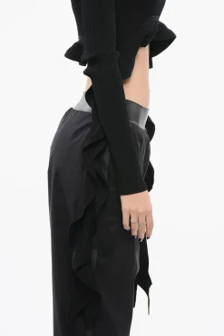 Outlet JEANS COUTURE Top Crop a Coste con Dettaglio da Allacciare Donna T-Shirts E Tops