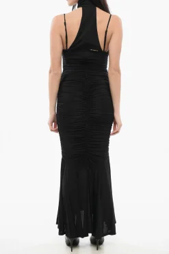 Clearance JEANS COUTURE Vestito Maxi con Collo Halter Donna Vestiti