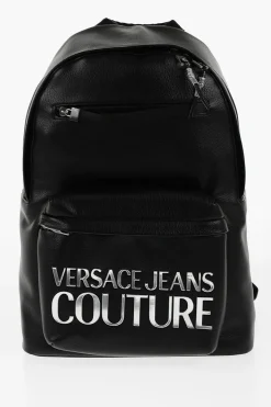 Sale JEANS COUTURE Zaino in Ecopelle Martellata con Logo Argentato Uomo Zaini