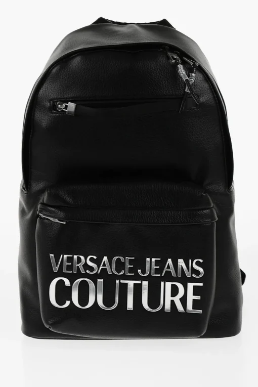 Sale JEANS COUTURE Zaino in Ecopelle Martellata con Logo Argentato Uomo Zaini