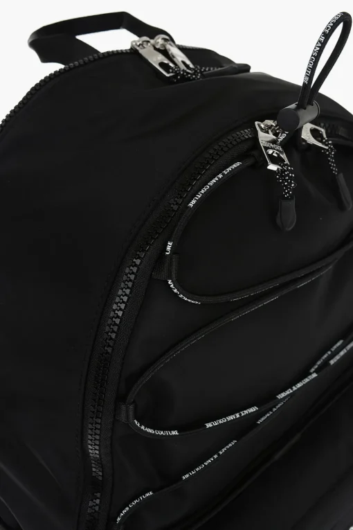 JEANS COUTURE Zaino in Nylon a Tinta Unita con Dettaglio Logato>Versace Outlet