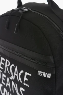 JEANS COUTURE Zaino in Tela con Stampa Logo a Contrasto></noscript>Versace Sale