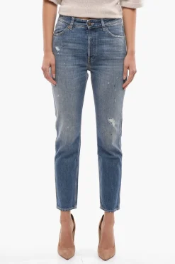 Online Jeans Crop ad Orlo Sfrangiato 16cm Donna Jeans
