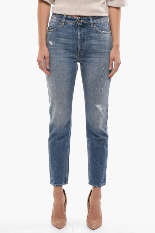 Online Jeans Crop ad Orlo Sfrangiato 16cm Donna Jeans