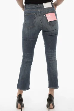 Clearance Jeans Crop CLAR con Cuciture a Vista 19,5cm Donna Jeans