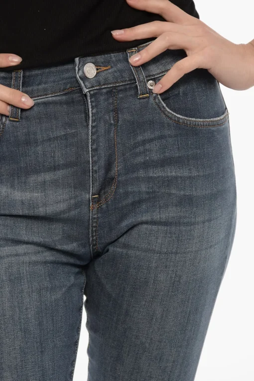 Clearance Jeans Crop CLAR con Cuciture a Vista 19,5cm Donna Jeans