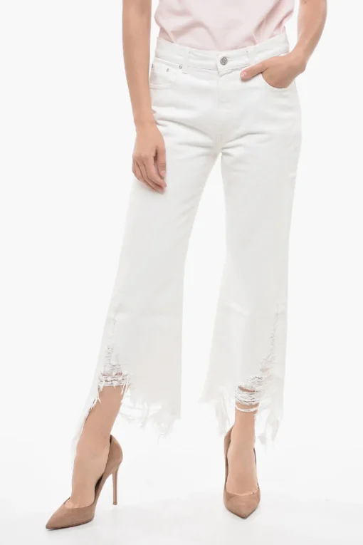 Hot Jeans Cropped Fit con Fondo Distressed 24cm Donna Jeans