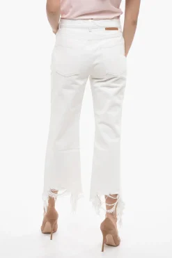 Hot Jeans Cropped Fit con Fondo Distressed 24cm Donna Jeans