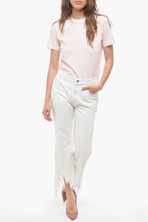 Hot Jeans Cropped Fit con Fondo Distressed 24cm Donna Jeans