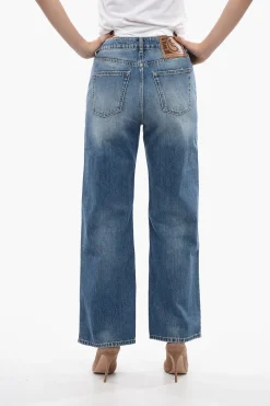 Jeans Cropped Straight Fit con Zip Laterali 26cm>Stella McCartney New