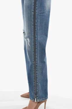 Jeans Cropped Straight Fit con Zip Laterali 26cm></noscript>Stella McCartney New