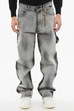 Online Jeans Delavè JOHN con Fondo Sfrangiato 23cm Uomo Jeans