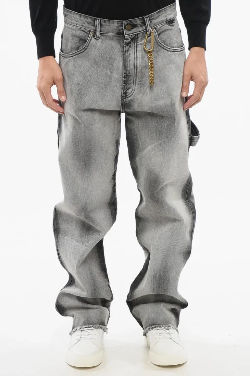 Online Jeans Delavè JOHN con Fondo Sfrangiato 23cm Uomo Jeans