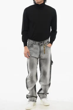 Online Jeans Delavè JOHN con Fondo Sfrangiato 23cm Uomo Jeans