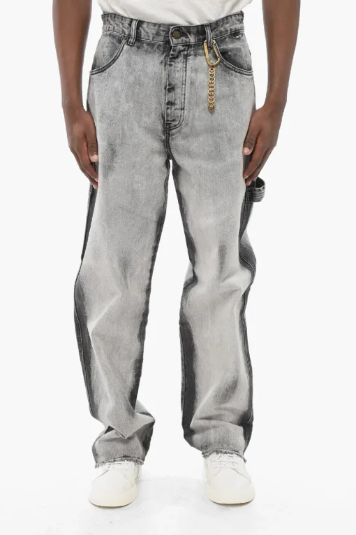 Online Jeans Delavè JOHN con Fondo Sfrangiato 23cm Uomo Jeans