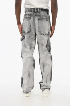 Online Jeans Delavè JOHN con Fondo Sfrangiato 23cm Uomo Jeans
