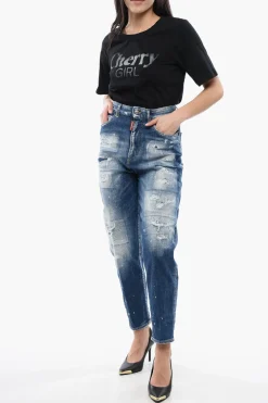 Best Jeans Delavè 80'S Fit con Dettagli Distressed 14cm Donna Jeans