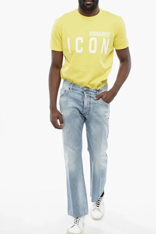 Jeans Distressed a Lavaggio Chiaro>Dsquared2 Hot