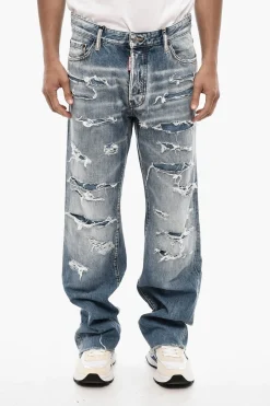 Clearance Jeans Distressed Baggy Fit a Vita Regolare Uomo Jeans