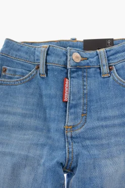 Jeans Distressed BOSTON con Bottone Logato>Dsquared2 Kids Online