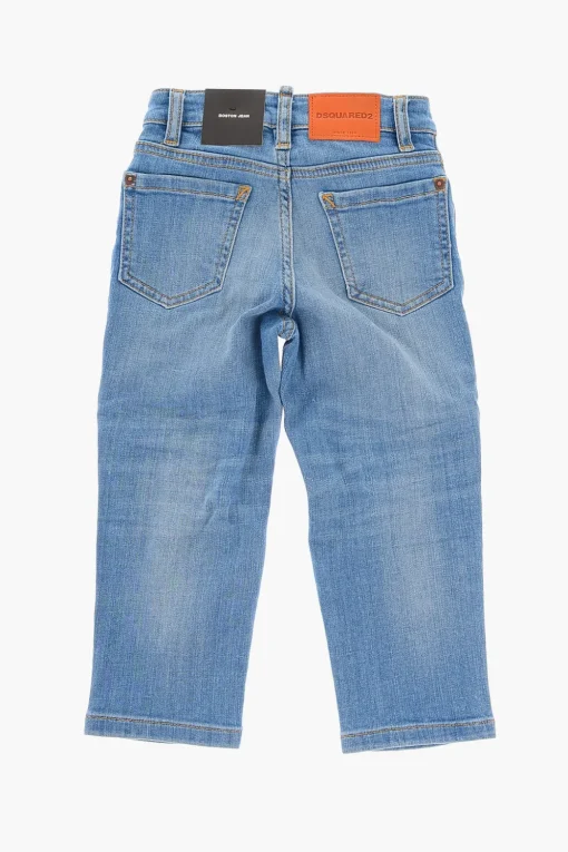 Jeans Distressed BOSTON con Bottone Logato>Dsquared2 Kids Online