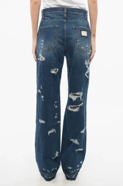 Clearance Jeans Distressed con Fondo Sfrangiato 23cm Donna Jeans