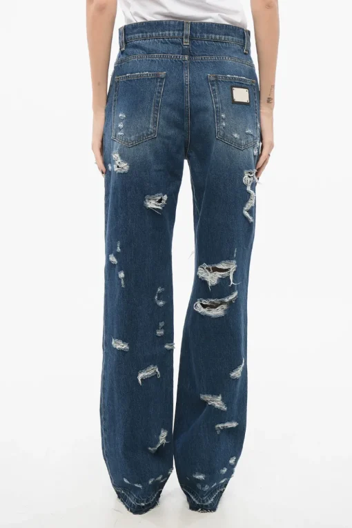 Clearance Jeans Distressed con Fondo Sfrangiato 23cm Donna Jeans