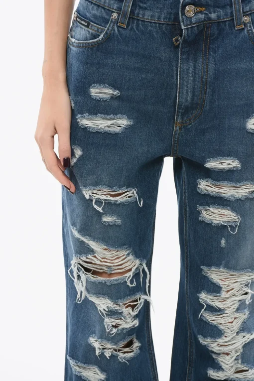 Clearance Jeans Distressed con Fondo Sfrangiato 23cm Donna Jeans