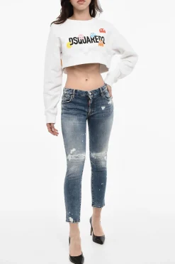 Jeans Distressed Effetto Splatter a Vita Media></noscript>Dsquared2 Best