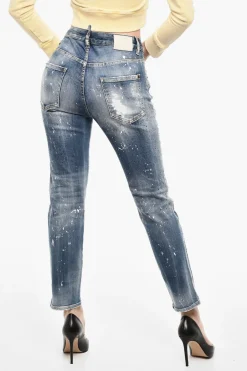 Jeans Distressed In Strass>Dsquared2 Hot