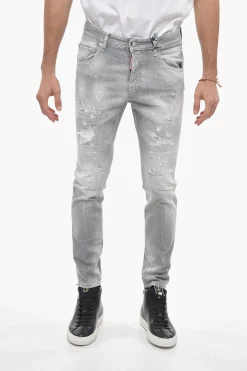 New Jeans Distressed Skater Fit con Cristalli 16cm Uomo Jeans