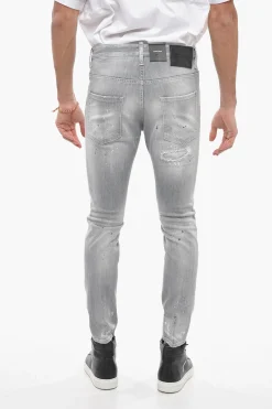 New Jeans Distressed Skater Fit con Cristalli 16cm Uomo Jeans