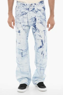 Outlet Jeans Effetto Bleached a Vita Regolare 25cm Uomo Jeans
